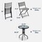 Best Choice Products 3-Piece Patio Bistro Dining Furniture Set w/ Round Textured Glass Tabletop, Folding Chairs